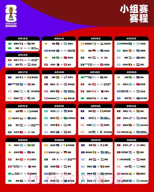2026世界杯决赛比赛时间安排
